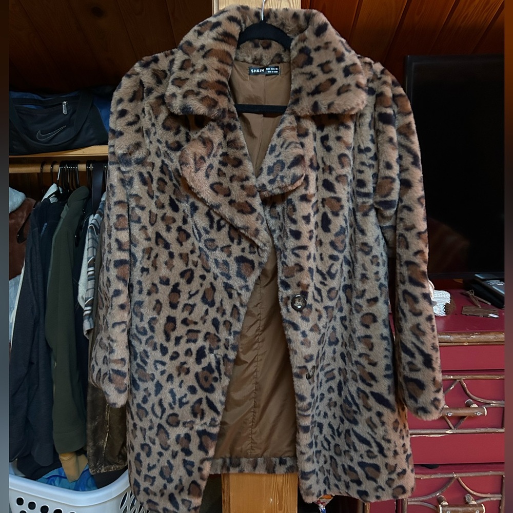 Cheetah Faux Fur Coat